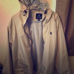 Tan with blue trim windbreaker